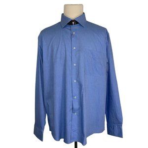 NWT Pierre Cardin Button Down Classy Long Sleeve Blue Men's Shirt Size XXL